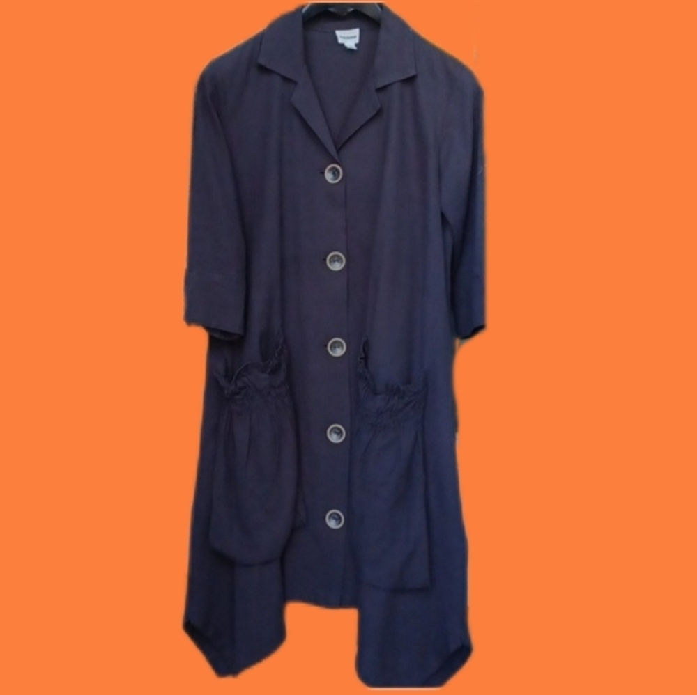 Gray Forcynthia Dress With Uneven Hem And Large Pockets Women's Size Small - Picture 2 of 8